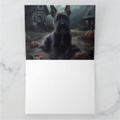 Scottish Terrier Pumpkins Halloween Beängstigend Karte (Innenseite)