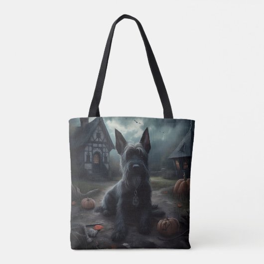 Scottish Terrier Pumpkins Halloween Beängstigend Tasche (Rückseite)