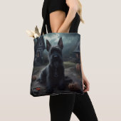 Scottish Terrier Pumpkins Halloween Beängstigend Tasche (Von Nahem)