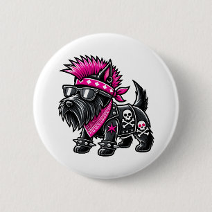 Scottish Terrier Punk Music Button