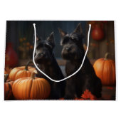 Scottish Terrier Puppy Autumn Delight Pumpkin Große Geschenktüte (Vorderseite)
