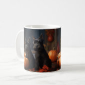 Scottish Terrier Puppy Autumn Delight Pumpkin Kaffeetasse (Vorderseite Links)