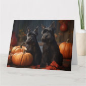 Scottish Terrier Puppy Autumn Delight Pumpkin Karte (Vorderseite)