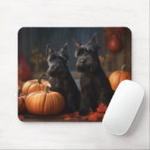 Scottish Terrier Puppy Autumn Delight Pumpkin Mousepad (Mit Mouse)