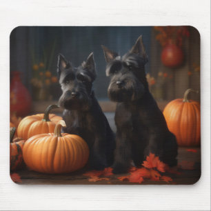 Scottish Terrier Puppy Autumn Delight Pumpkin Mousepad