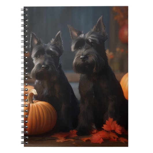 Scottish Terrier Puppy Autumn Delight Pumpkin Notizblock (Vorderseite)
