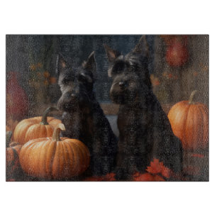 Scottish Terrier Puppy Autumn Delight Pumpkin Schneidebrett