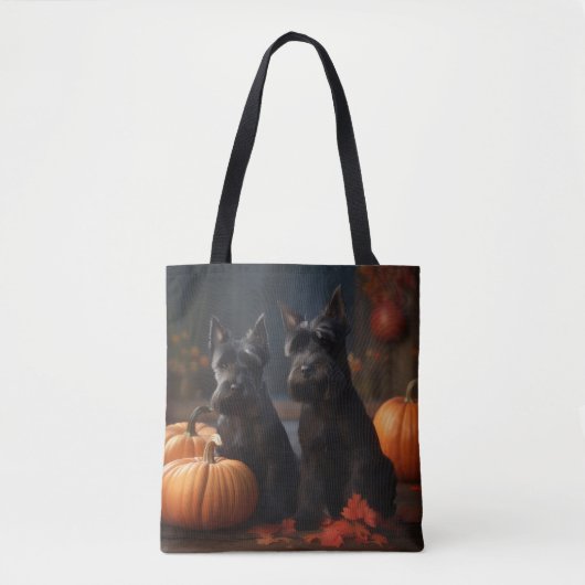 Scottish Terrier Puppy Autumn Delight Pumpkin Tasche (Vorderseite)