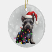 Scottish Terrier Puppy Christmas Lights Keramik Ornament (Links)