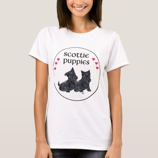 Scottish Terrier Puppy Liebe T-Shirt (Vorderseite)