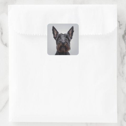 Scottish Terrier Quadratischer Aufkleber (Tasche)