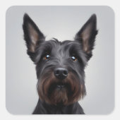 Scottish Terrier Quadratischer Aufkleber (Vorderseite)
