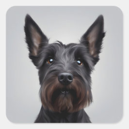 Scottish Terrier Quadratischer Aufkleber