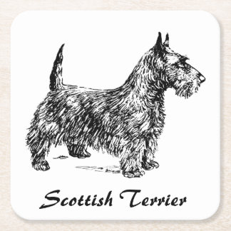 Scottish Terrier Rechteckiger Pappuntersetzer
