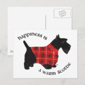 Scottish Terrier Red & Black Kariert Sweater Postkarte (Vorne/Hinten)