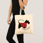 Scottish Terrier Red & Black Kariert Sweater Tragetasche (Vorderseite (Produkt))