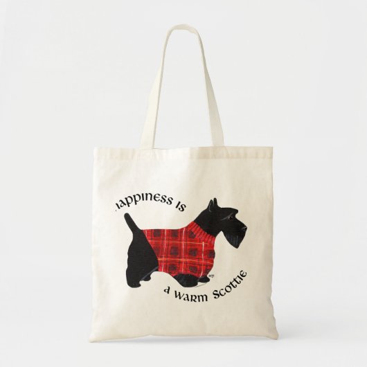 Scottish Terrier Red & Black Kariert Sweater Tragetasche (Vorne)