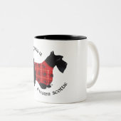 Scottish Terrier Red & Black Kariert Sweater Zweifarbige Tasse (VorderseiteRechts)