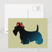 Scottish Terrier Red Kariert Hat Postkarte (Vorne/Hinten)
