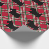 Scottish Terrier Red Kariert Wrapping Paper Geschenkpapier (Ecke)