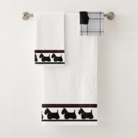Scottish Terrier/red Kragen/grau kariert/grenzüber