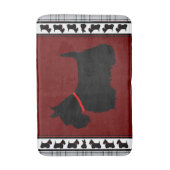 Scottish Terrier/Red Kragen/grau kariert, rot Badematte (Vorderseite Vertikal)