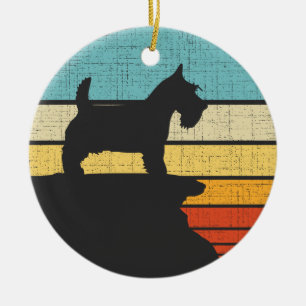 Scottish Terrier Retro Vintag Scottie Doppy Puppy Keramik Ornament