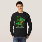 Scottish Terrier Riding Dinosaur Patricks Day Sham T-Shirt (Vorne ganz)