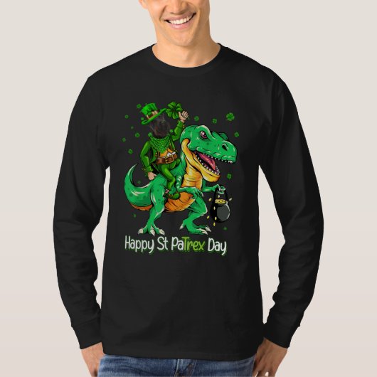 Scottish Terrier Riding Dinosaur Patricks Day Sham T-Shirt (Vorderseite)