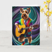 Scottish Terrier Rock Star Karte (Gelbe Blume)