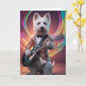 Scottish Terrier Rock Star Karte (Gelbe Blume)