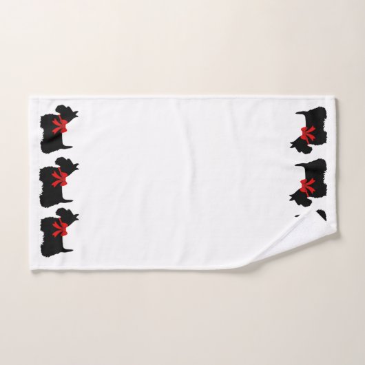 Scottish Terrier/roter Bogen, Weiß oder wählen Badhandtuch Set (Handtuch)