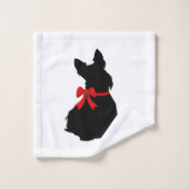 Scottish Terrier/Roter Bogen, weiß oder wählen Sie Badhandtuch Set (Waschlappen)