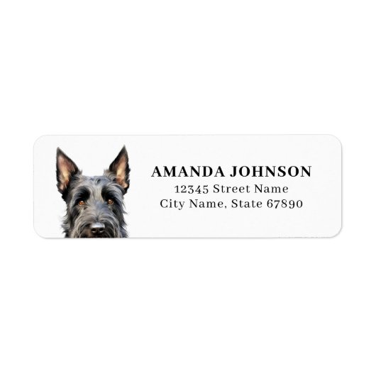 Scottish Terrier Rücksendeadressen-Aufklebers (Vorne)