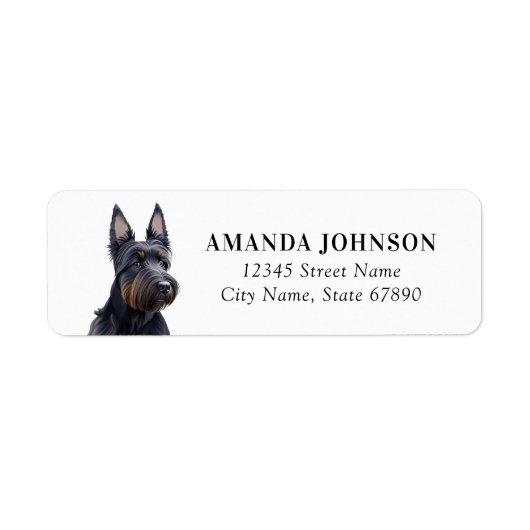 Scottish Terrier Rücksendeadressen-Aufklebers (Vorne)