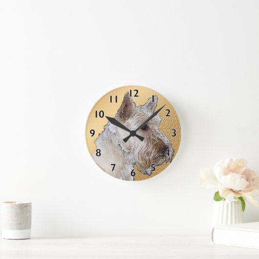 Scottish Terrier Runde Wanduhr (Zuhause)