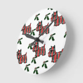 SCOTTISH TERRIER RUNDE WANDUHR (Winkel)