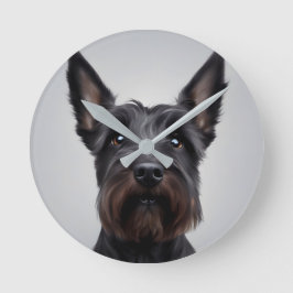 Scottish Terrier Runde Wanduhr