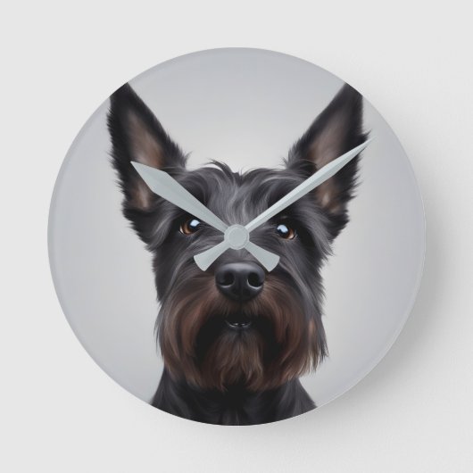 Scottish Terrier Runde Wanduhr (Vorderseite)
