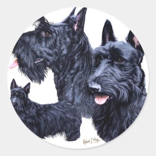Scottish Terrier Runder Aufkleber (Vorderseite)