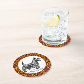 Scottish Terrier Runder Pappuntersetzer (Vor Ort)