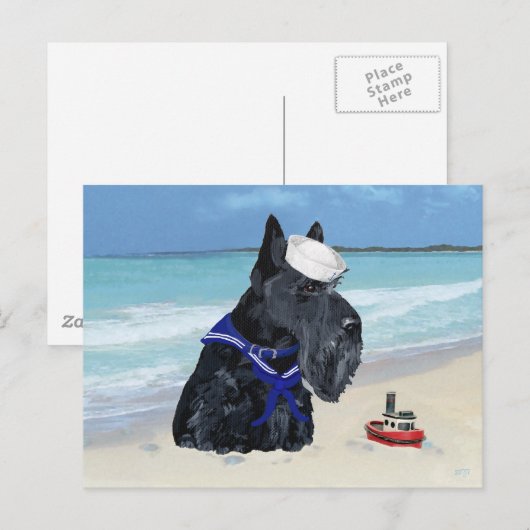 Scottish Terrier Sailor Postkarte (Vorne/Hinten)