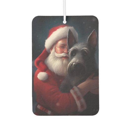Scottish Terrier Santa Claus Weihnachten Autolufterfrischer (Vorderseite)
