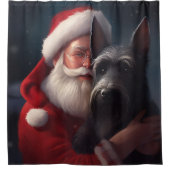 Scottish Terrier Santa Claus Weihnachten Duschvorhang (Vorderseite)