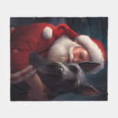 Scottish Terrier Santa Claus Weihnachten Fleecedecke (Vorderseite (Horizontal))