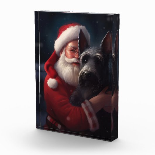 Scottish Terrier Santa Claus Weihnachten Fotoblock (Rechts)