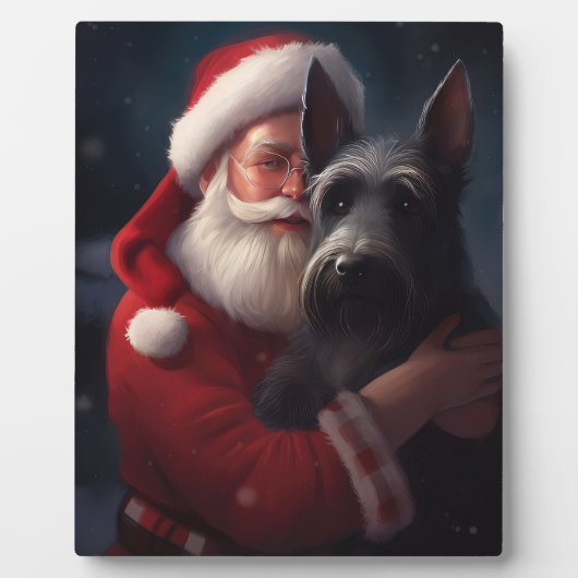 Scottish Terrier Santa Claus Weihnachten Fotoplatte (Vorderseite)