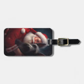 Scottish Terrier Santa Claus Weihnachten Gepäckanhänger (Vorderseite horizontal)