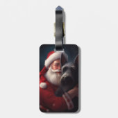 Scottish Terrier Santa Claus Weihnachten Gepäckanhänger (Rückseite vertikal)