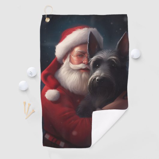 Scottish Terrier Santa Claus Weihnachten Golfhandtuch (Insitu)